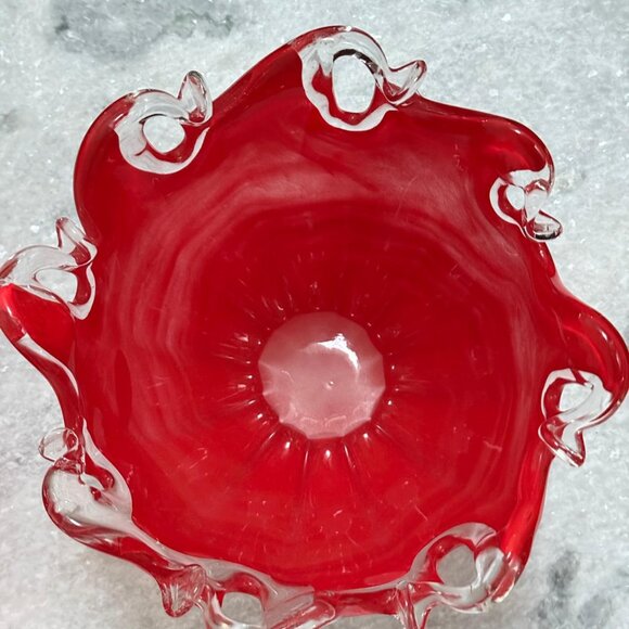 White Cristal Bowl - Murano Style - Picture 10 of 12
